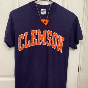 Women’s CLEMSON Short Sleeve T-shirt w Necklace